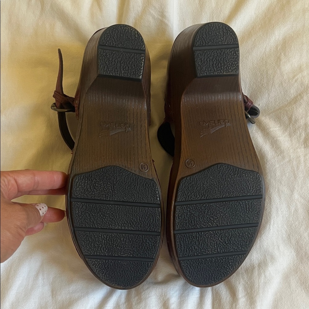 Dansko Women's Red Mary Jane Mules - Picture 2 of 4